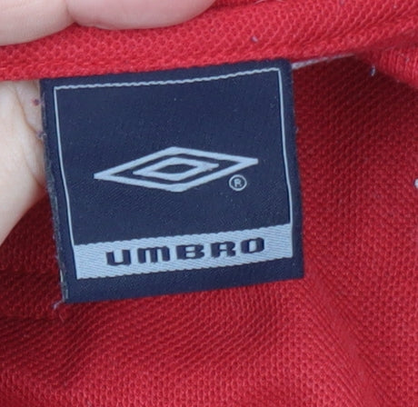 Umbro Men's Red XL Polo Shirt Cotton Short Sleeve Sportswear