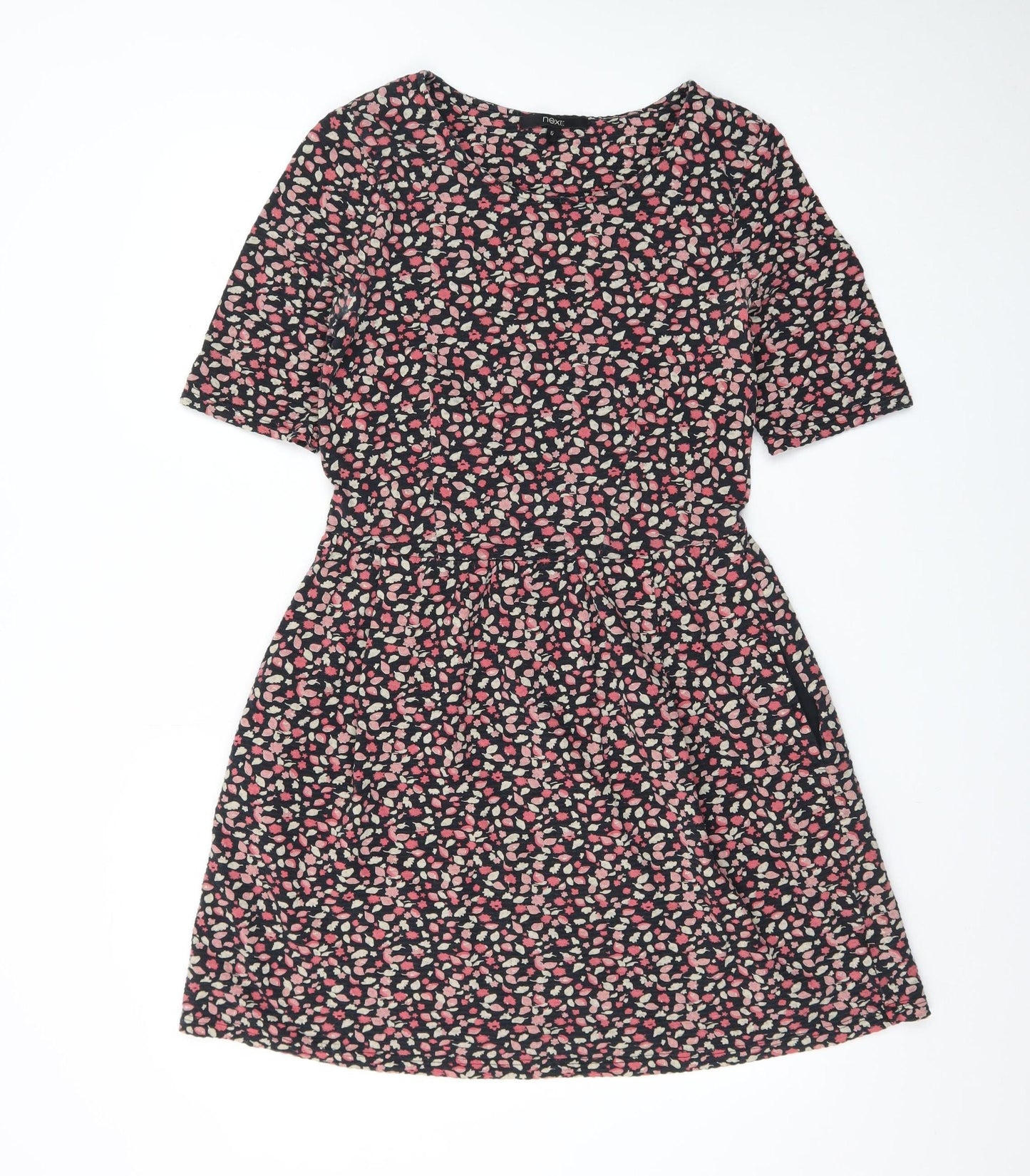 Next Women's Multicoloured Floral Fit & Flare Jersey Dress Size 12