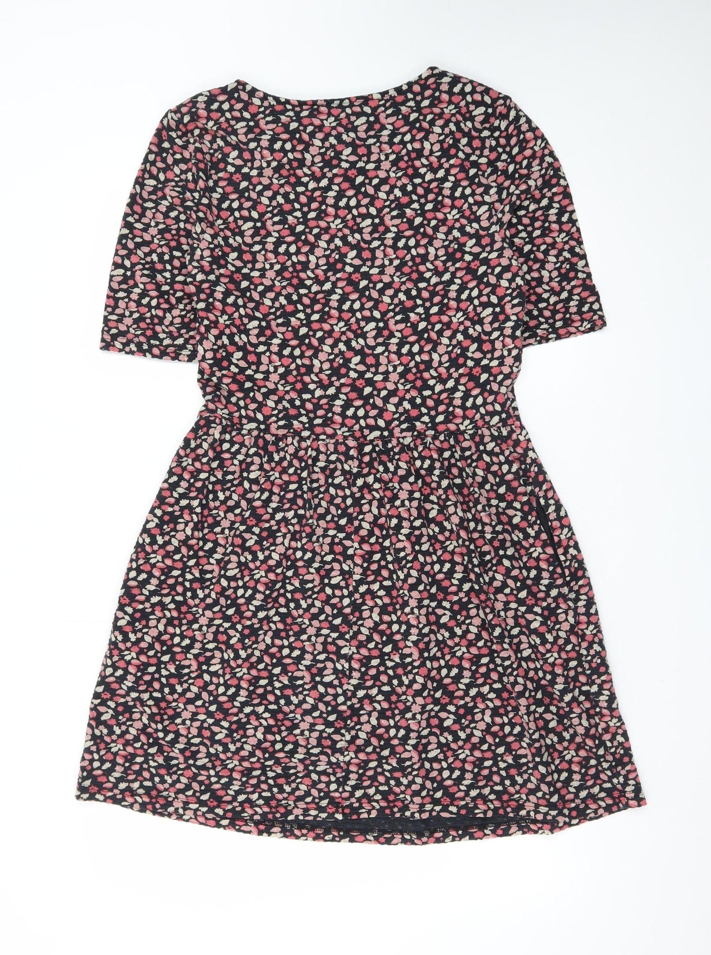 Next Women's Multicoloured Floral Fit & Flare Jersey Dress Size 12