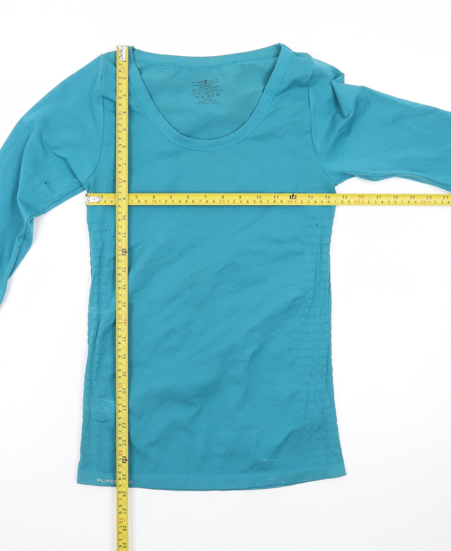 PureLime Women’s Turquoise Seamless Long Sleeve T-Shirt L/XL