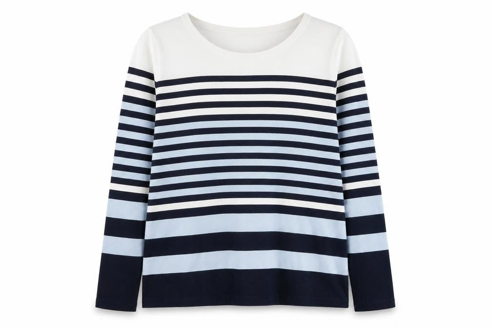 Hobbs Womens Blue Stripe Long Sleeve Pullover Sweatshirt XL
