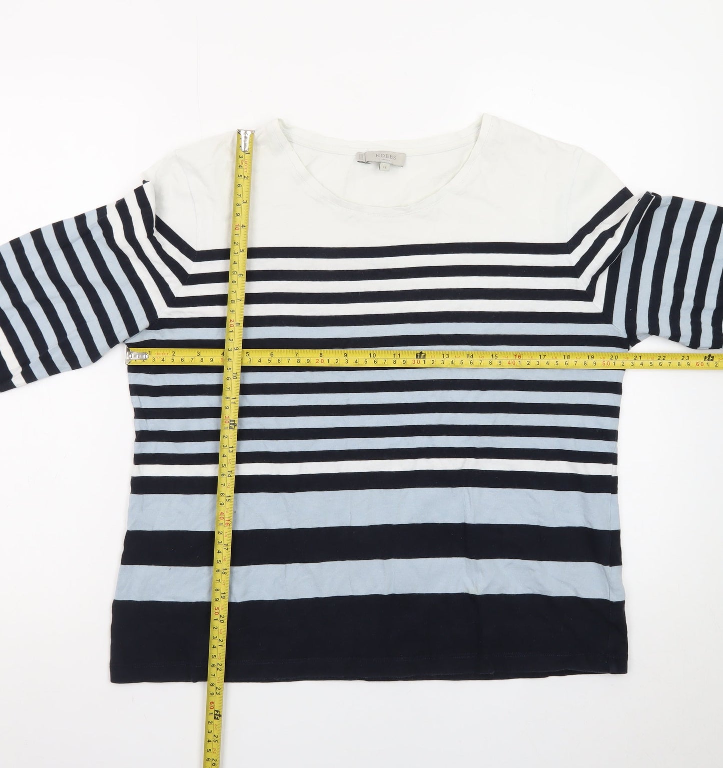 Hobbs Womens Blue Stripe Long Sleeve Pullover Sweatshirt XL