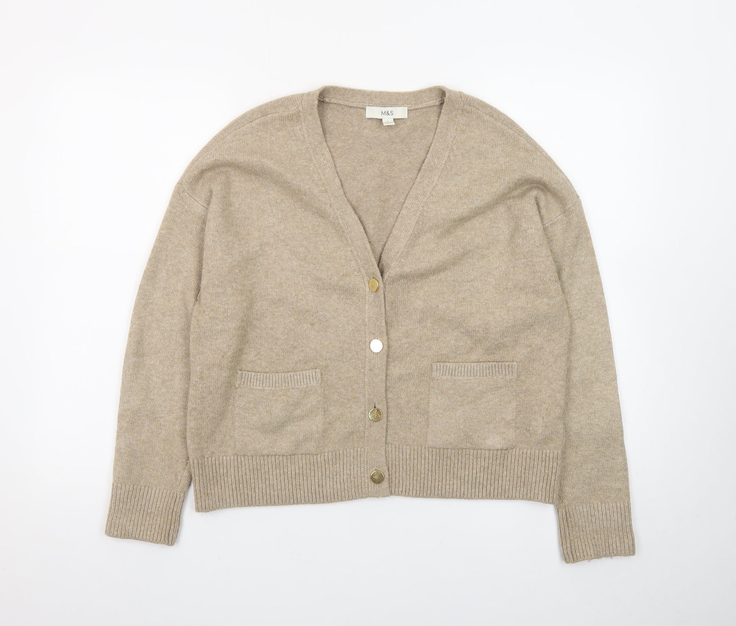 Marks and Spencer Women’s Beige Wool Blend Cardigan UK Small