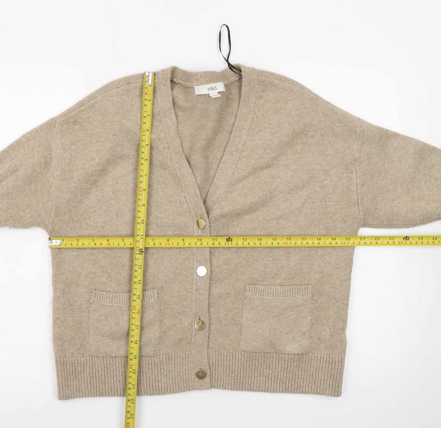 Marks and Spencer Women’s Beige Wool Blend Cardigan UK Small