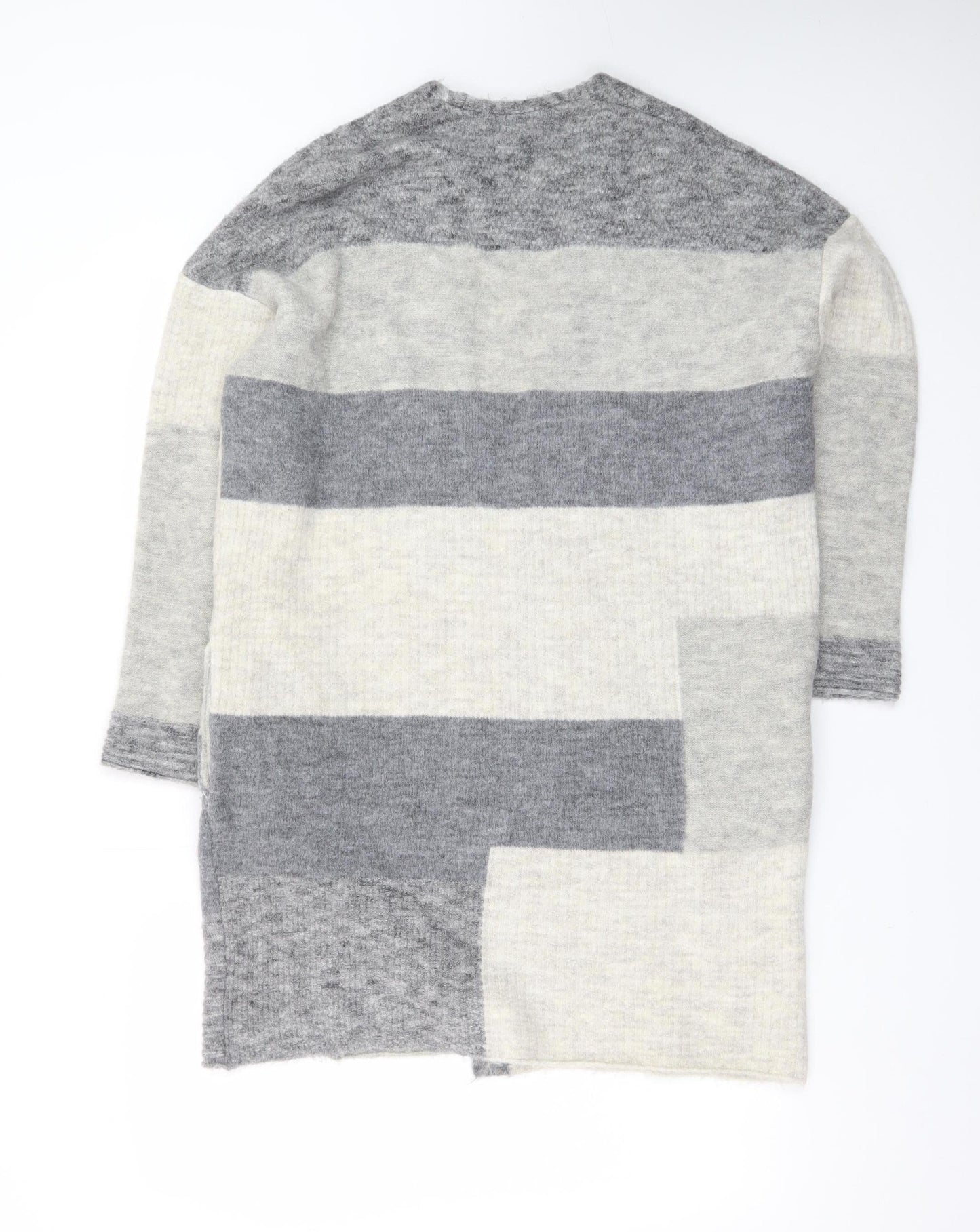 George Women's Grey Knit Open Long Cardigan Size S