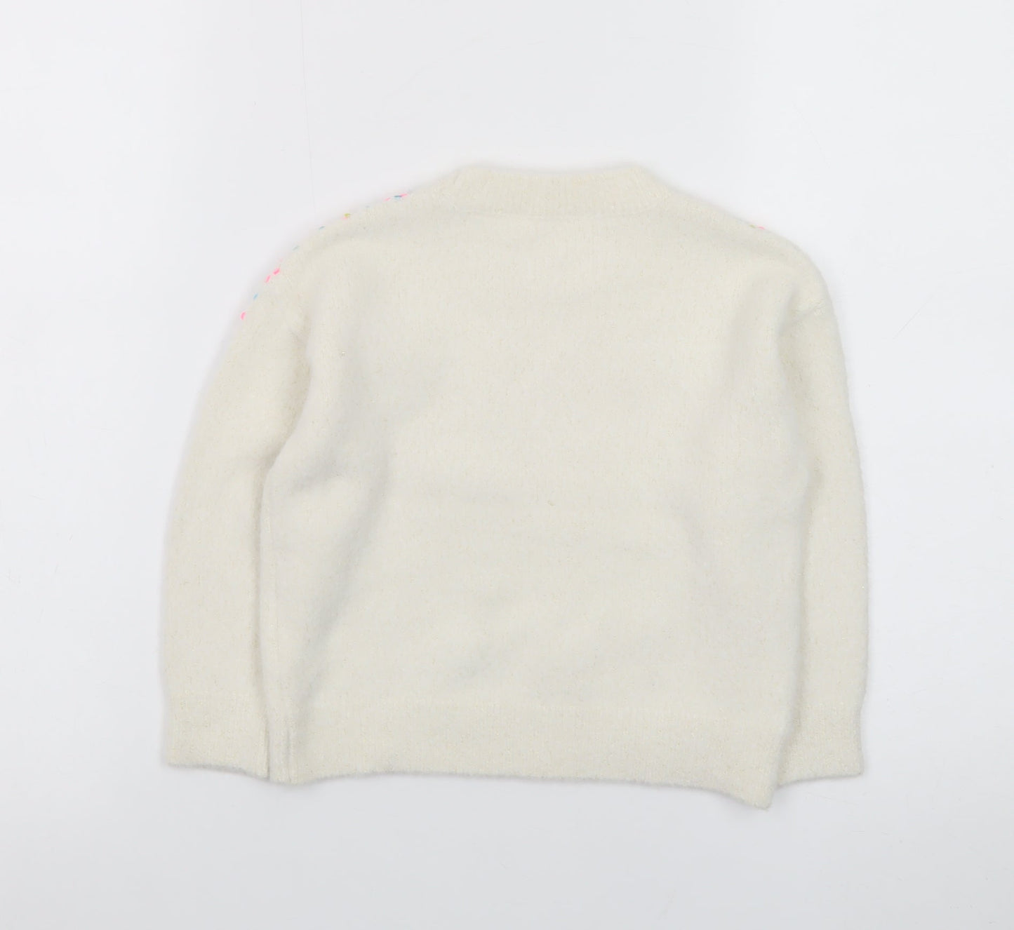 Marks and Spencer Ivory Sequin Knit Jumper Teens Size 4 Pullover