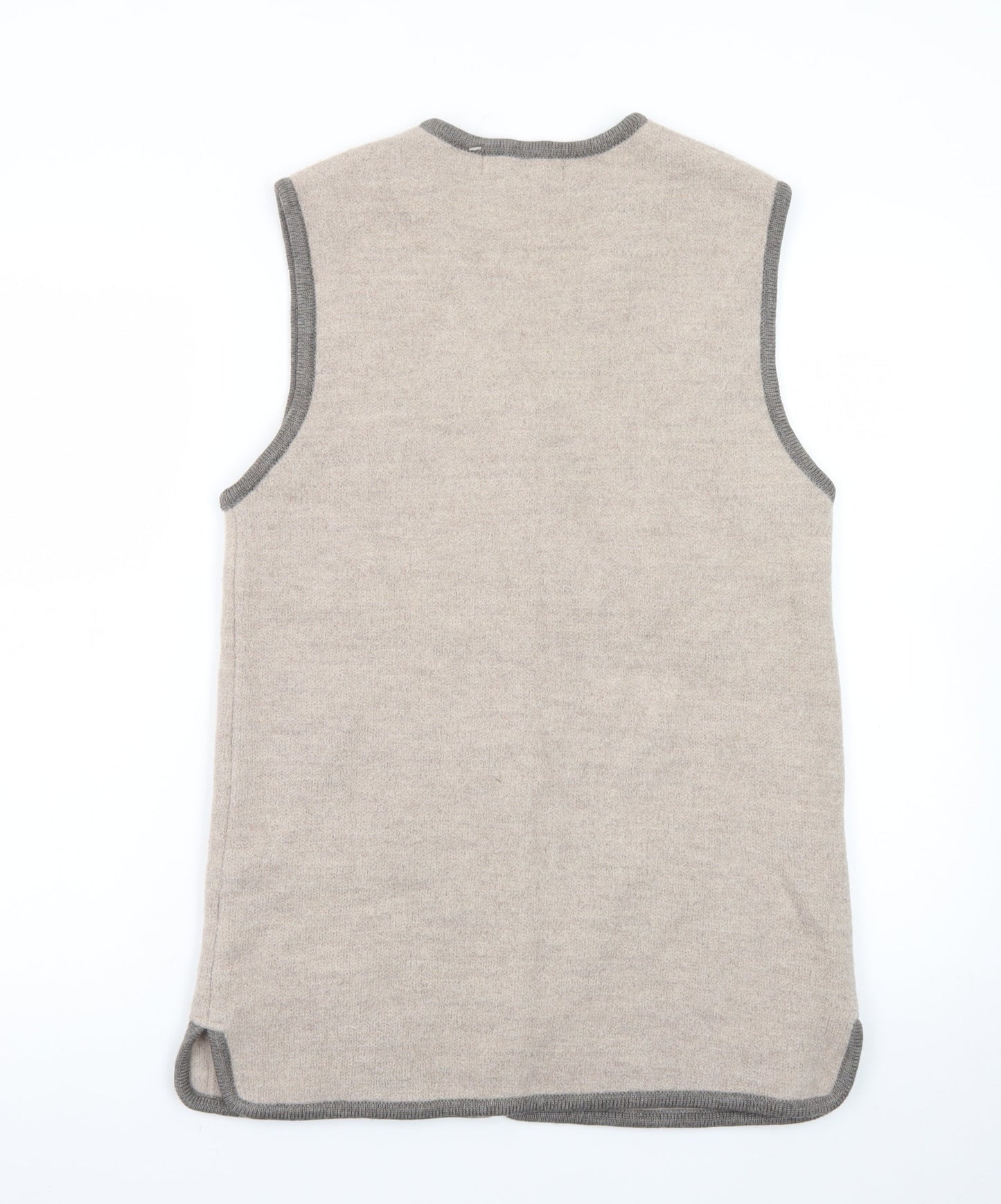 Gaddy Collection Women's Beige Wool Knit Embroidered Vest S