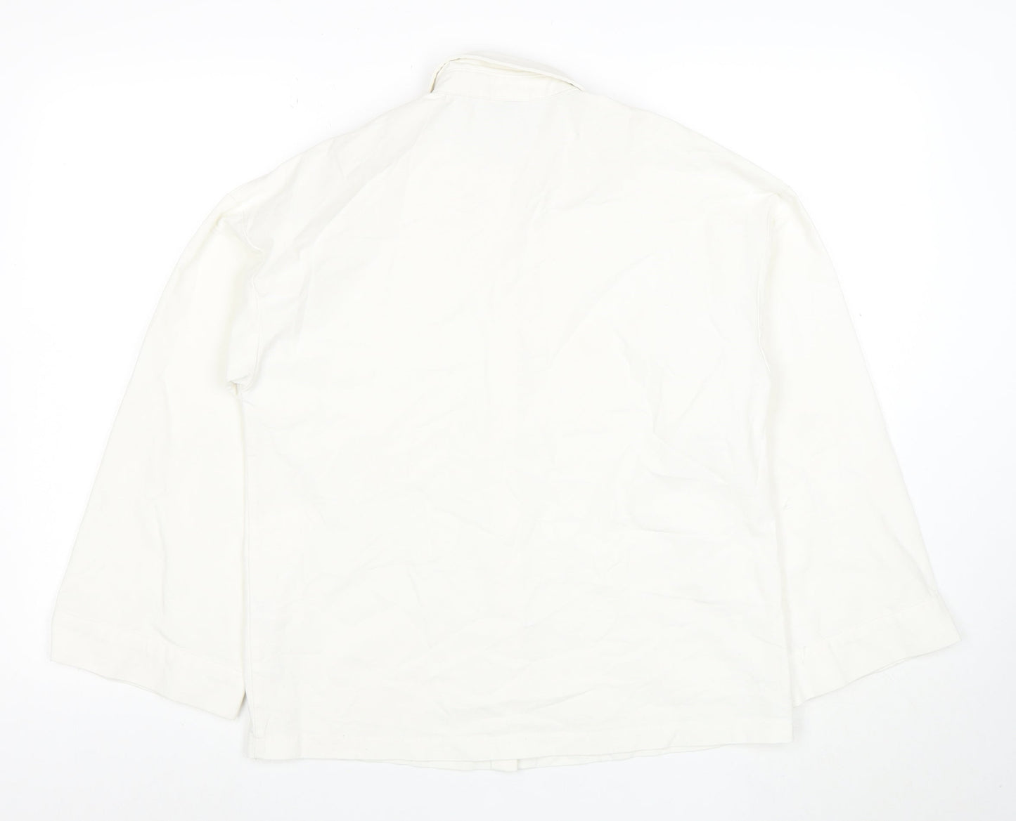 PrettyLittleThing Unisex White Long Sleeve Cotton Button-Up Shirt XS