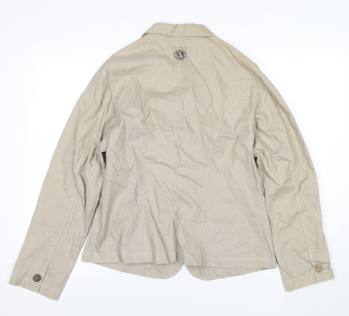 The Earth Collection Beige Ramie Cotton Women’s Blazer Jacket L