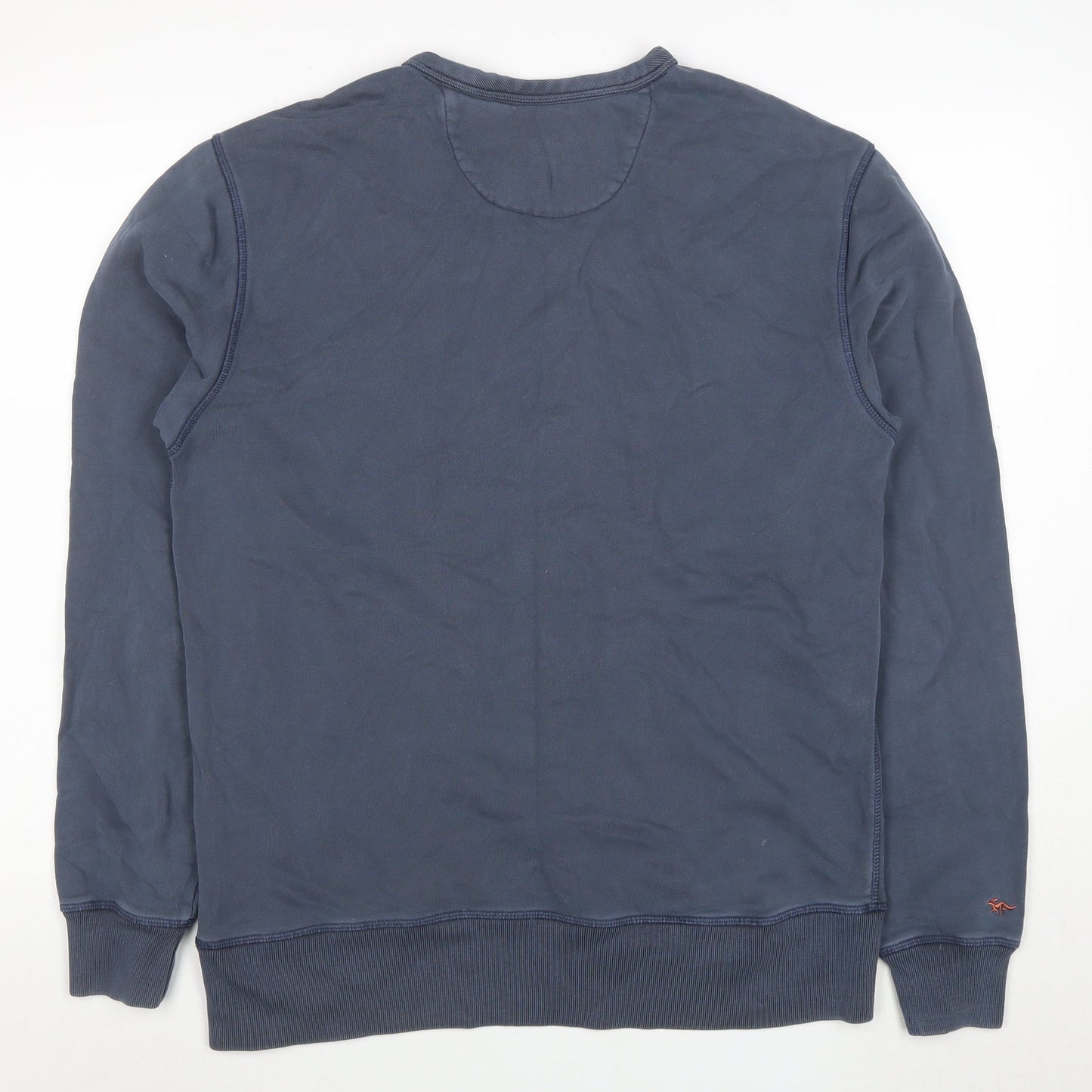Aubin Men's Blue Medium Crew Neck Cotton Pullover Sweatshirt