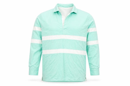 The Cotton Shirt Company Men's Green Long Sleeve Rugby Polo L
