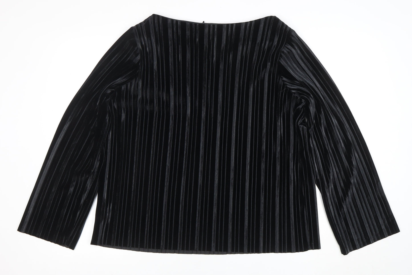 Marks and Spencer Womens Black Velvet Long Sleeve Blouse Size 18