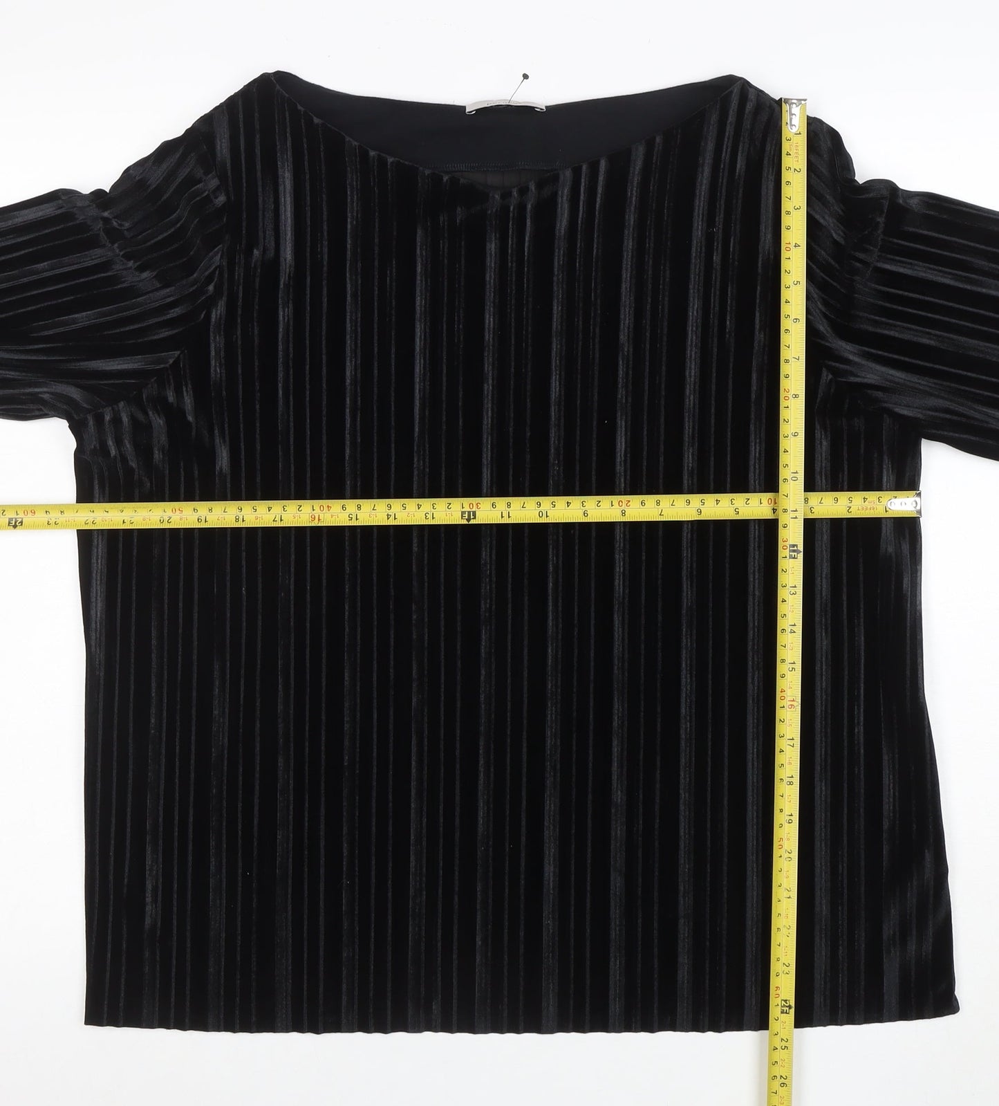Marks and Spencer Womens Black Velvet Long Sleeve Blouse Size 18