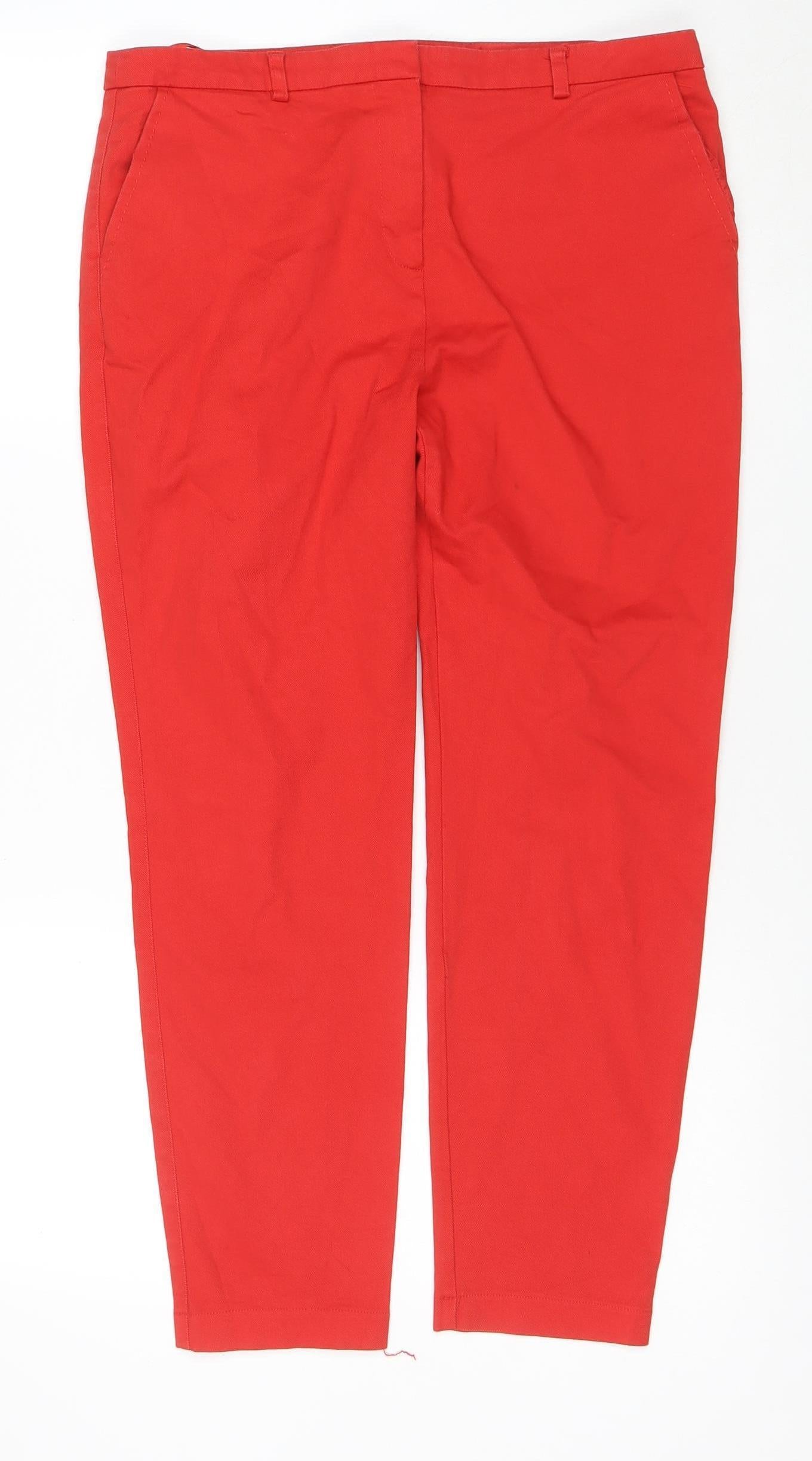 Next Women's Red Straight Stretch Jeans Size 14 Regular