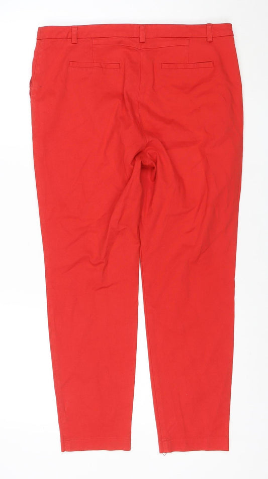 Next Women's Red Straight Stretch Jeans Size 14 Regular