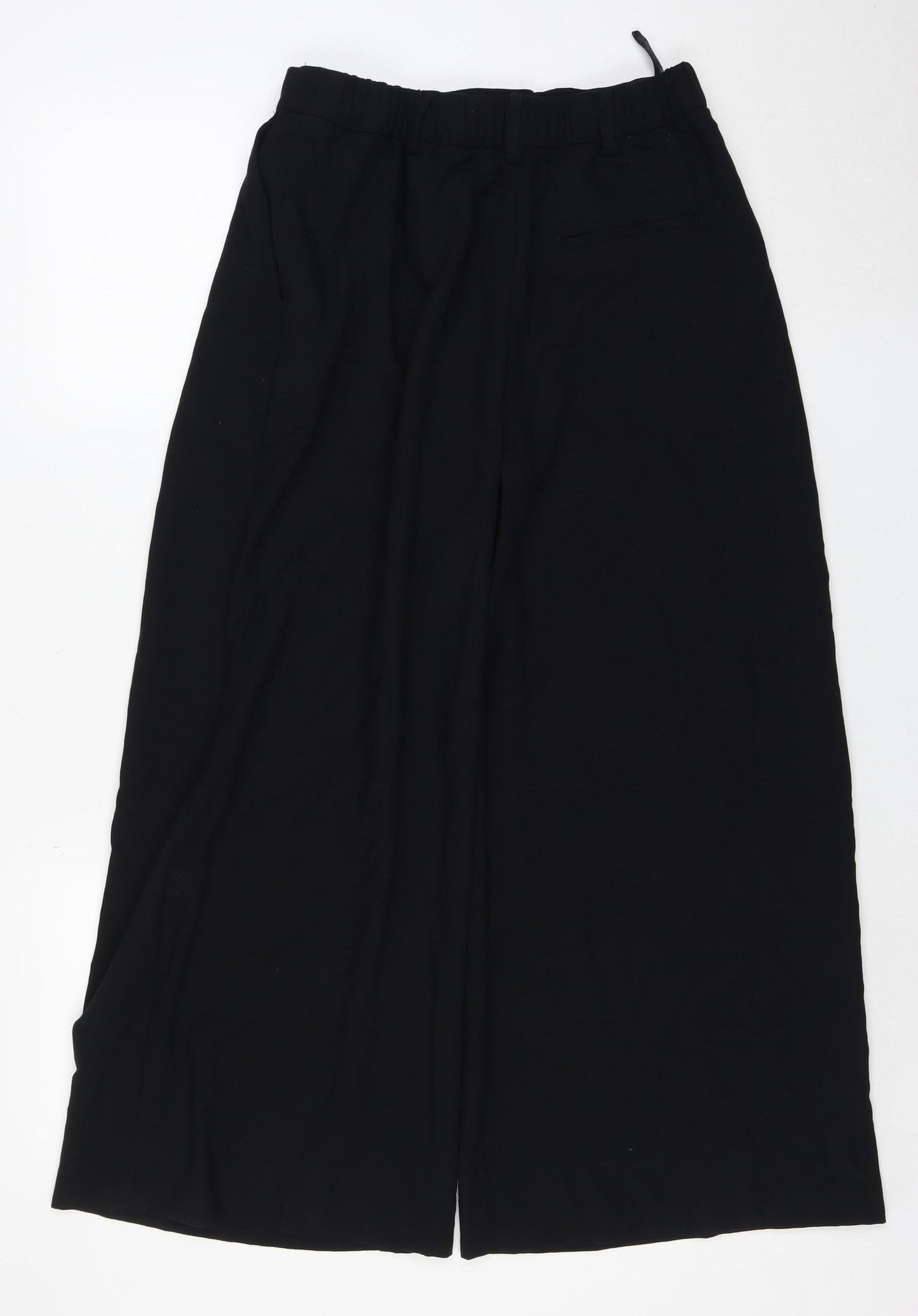 Marks and Spencer Womens Black Size 10 Wide-Leg Cropped Trousers