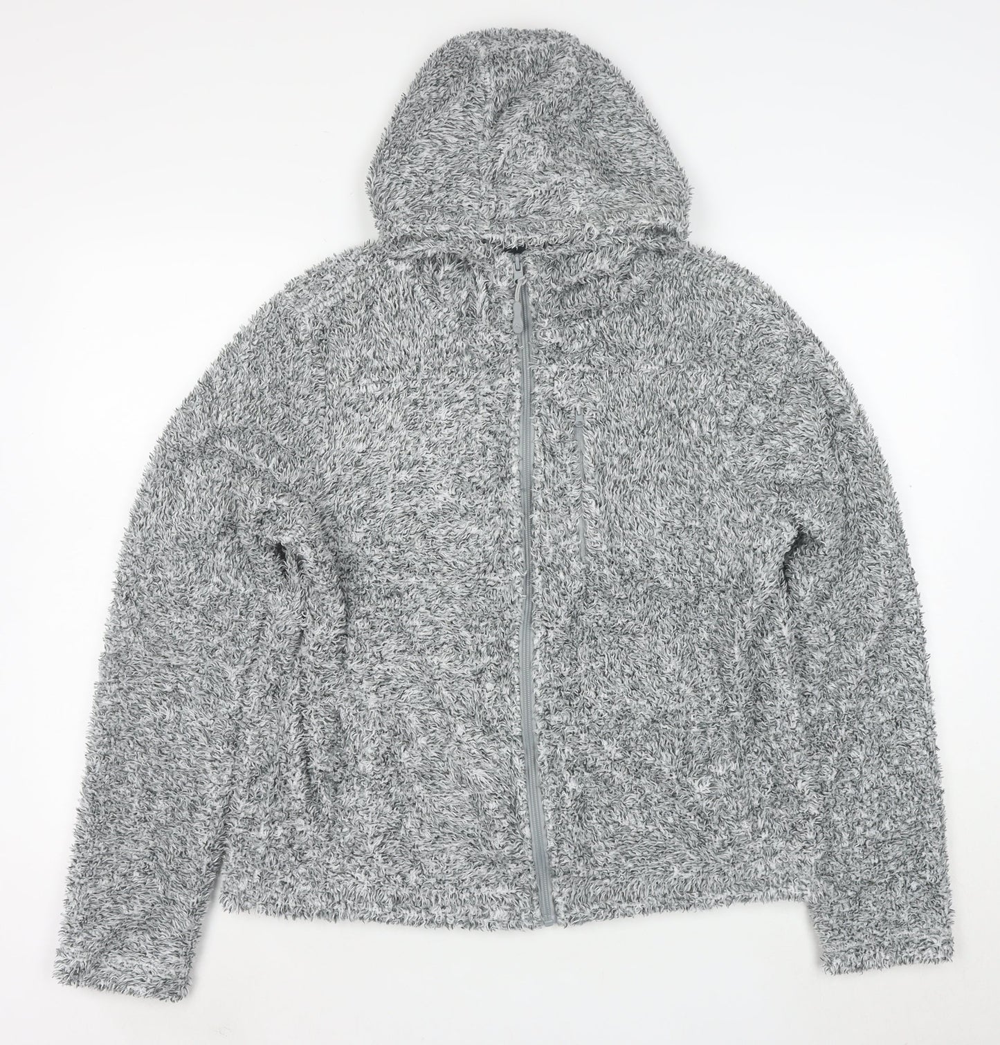 Peter Storm Women Grey Size 12 Fleece Hooded Full Zip Jacket