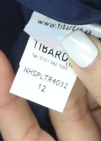 Tibard Womens Blue Size 12 Workwear Trousers Elastic Waist Polyester Cotton