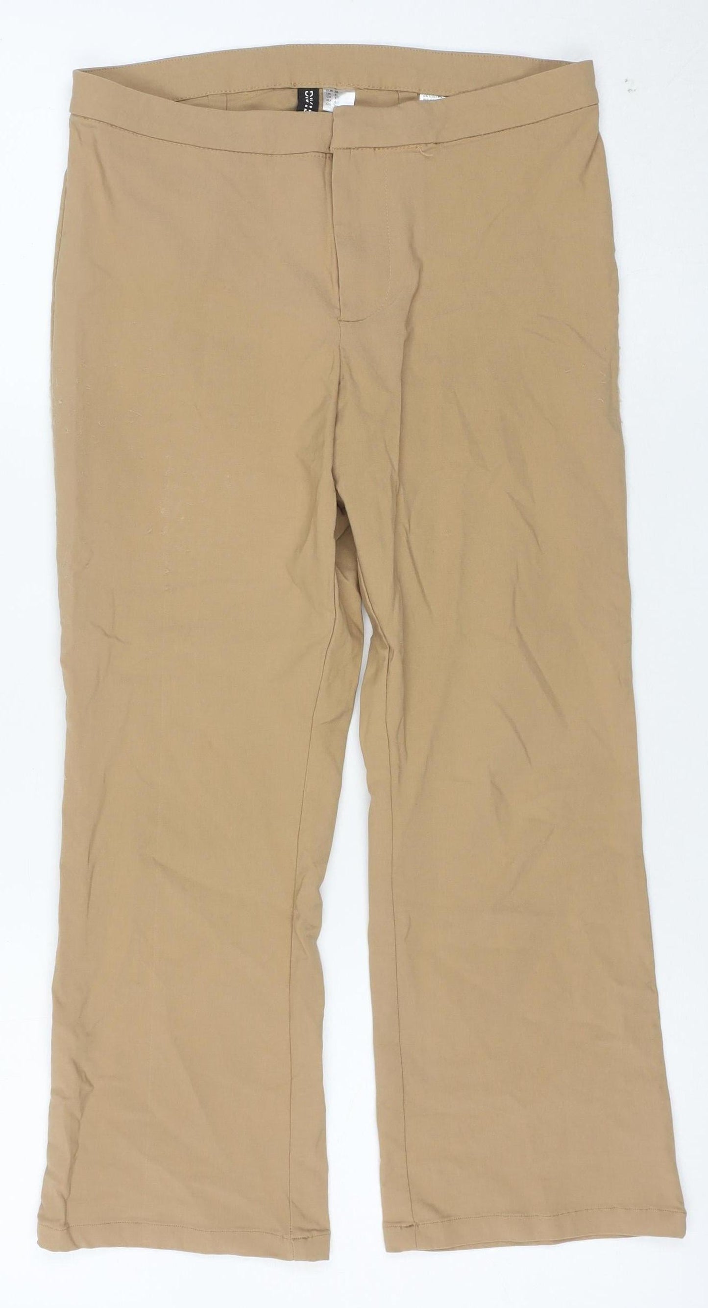 H&M Divided Women's Beige Slim Fit Stretch Trousers Size 10