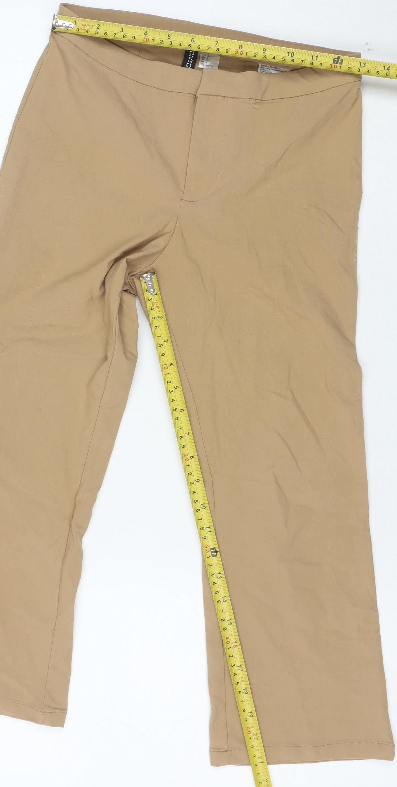 H&M Divided Women's Beige Slim Fit Stretch Trousers Size 10
