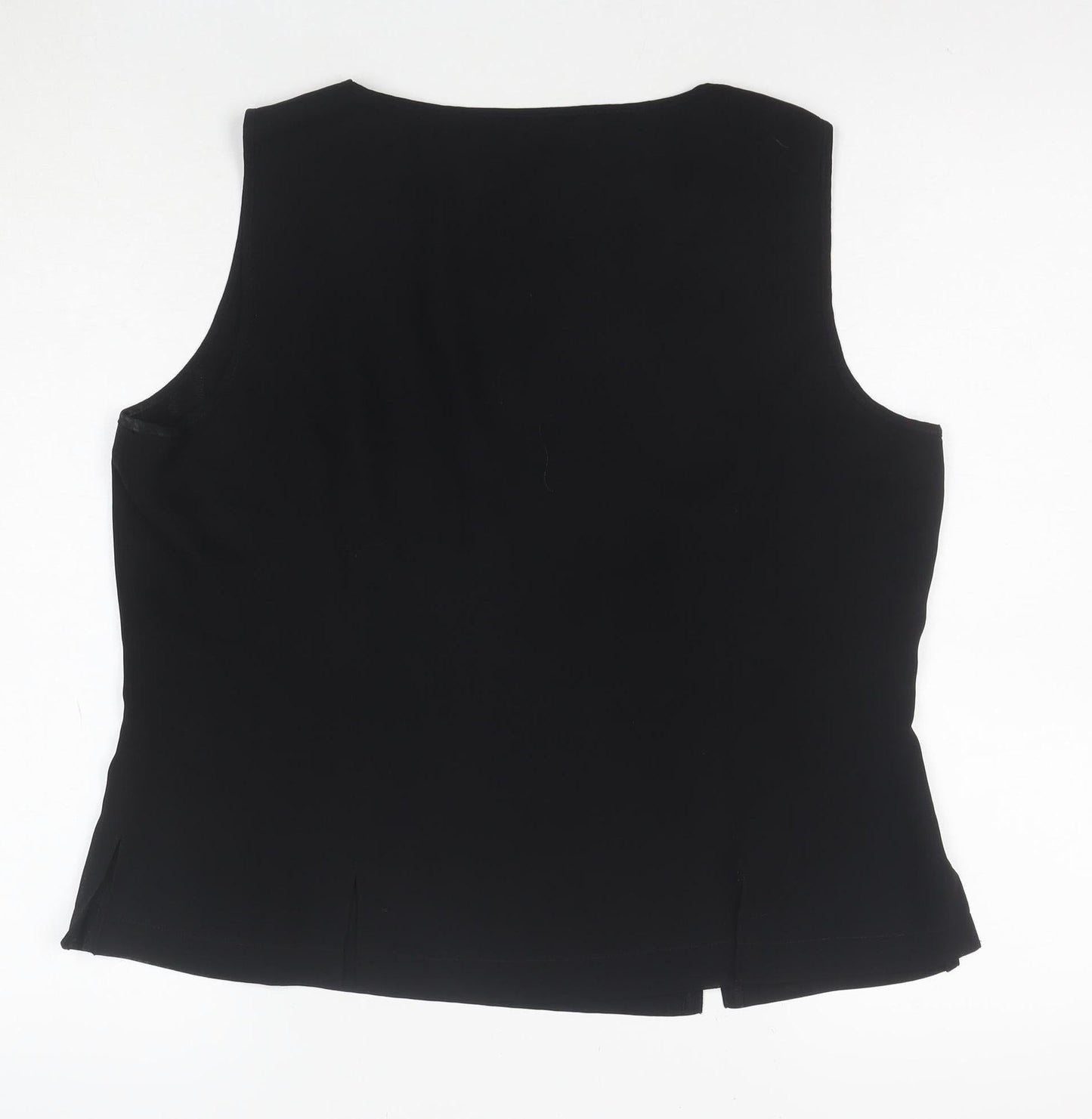 Jacques Vert Women's Black Sleeveless Blouse Size 16