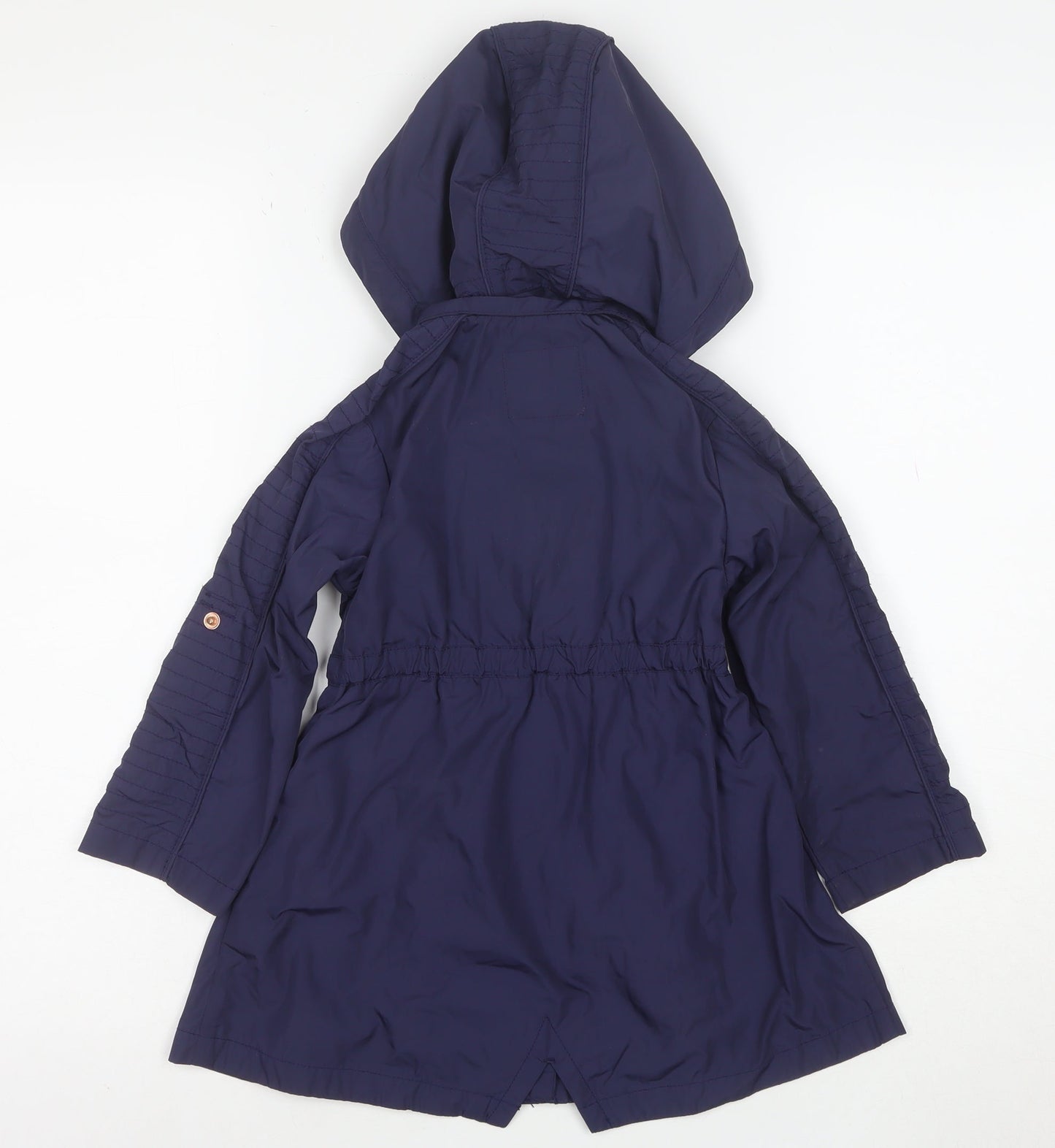 Baker by Ted Baker Girls Blue Hooded Mid-Length Parka Coat Age 4
