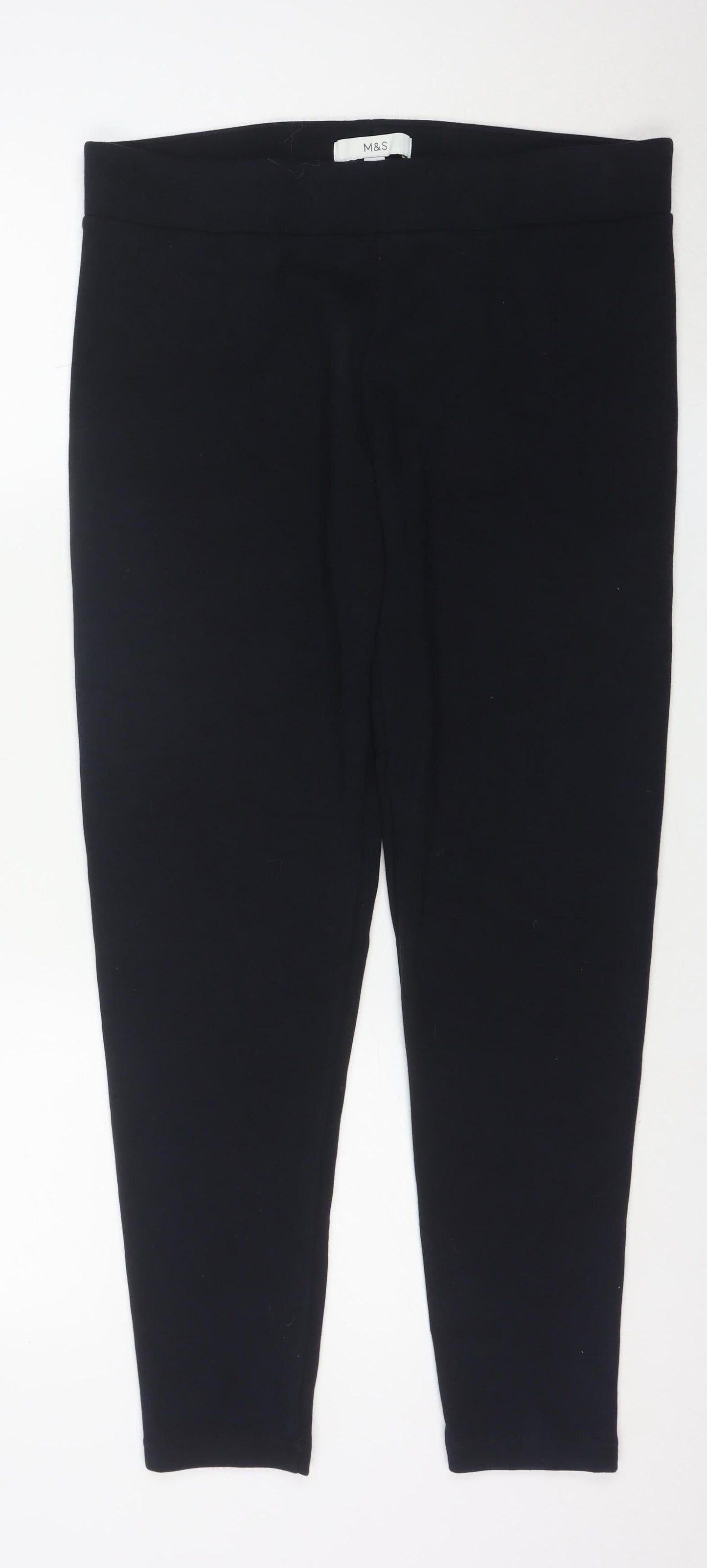 Marks and Spencer Women's Black Size 16 Regular Stretch Leggings