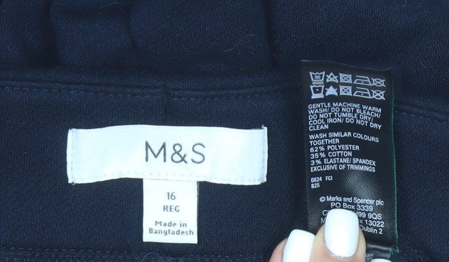 Marks and Spencer Women's Black Size 16 Regular Stretch Leggings