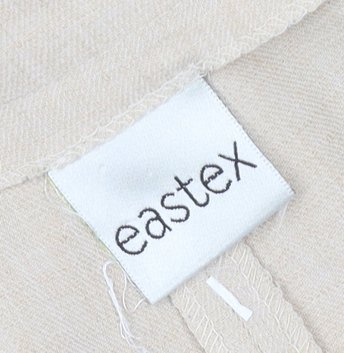 Eastex Women Beige High Rise Straight Trousers Size 12