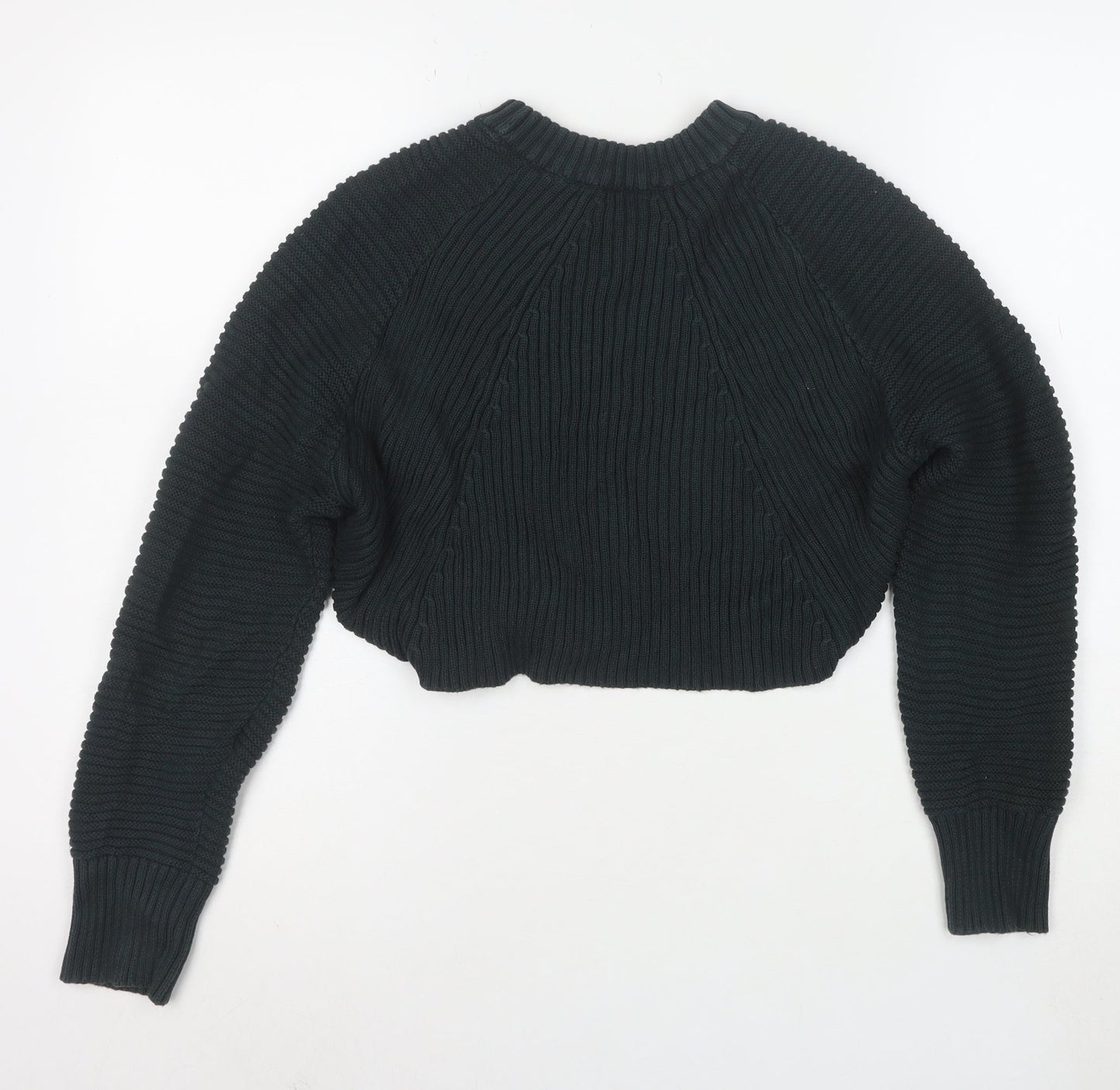Topshop Women Green Chunky Knit Crew Neck Jumper Size 10