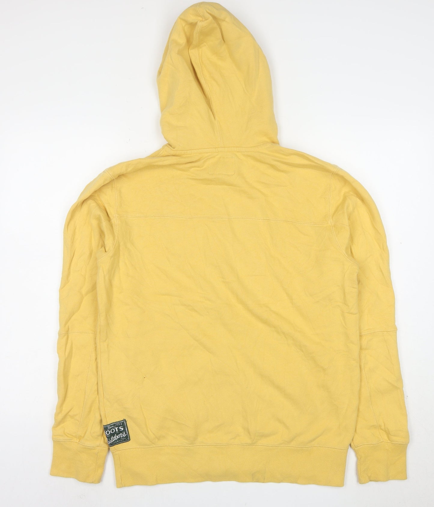 Roots Men's Yellow Full Zip Hoodie Size S Cotton Blend