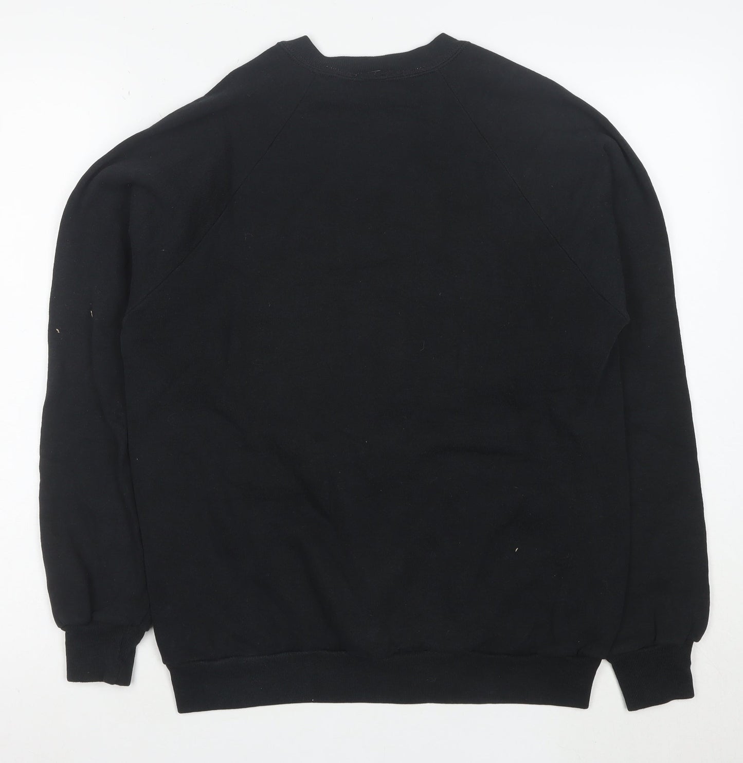 Morning Sun Unisex Black L Pullover Floral Embroidered Sweatshirt
