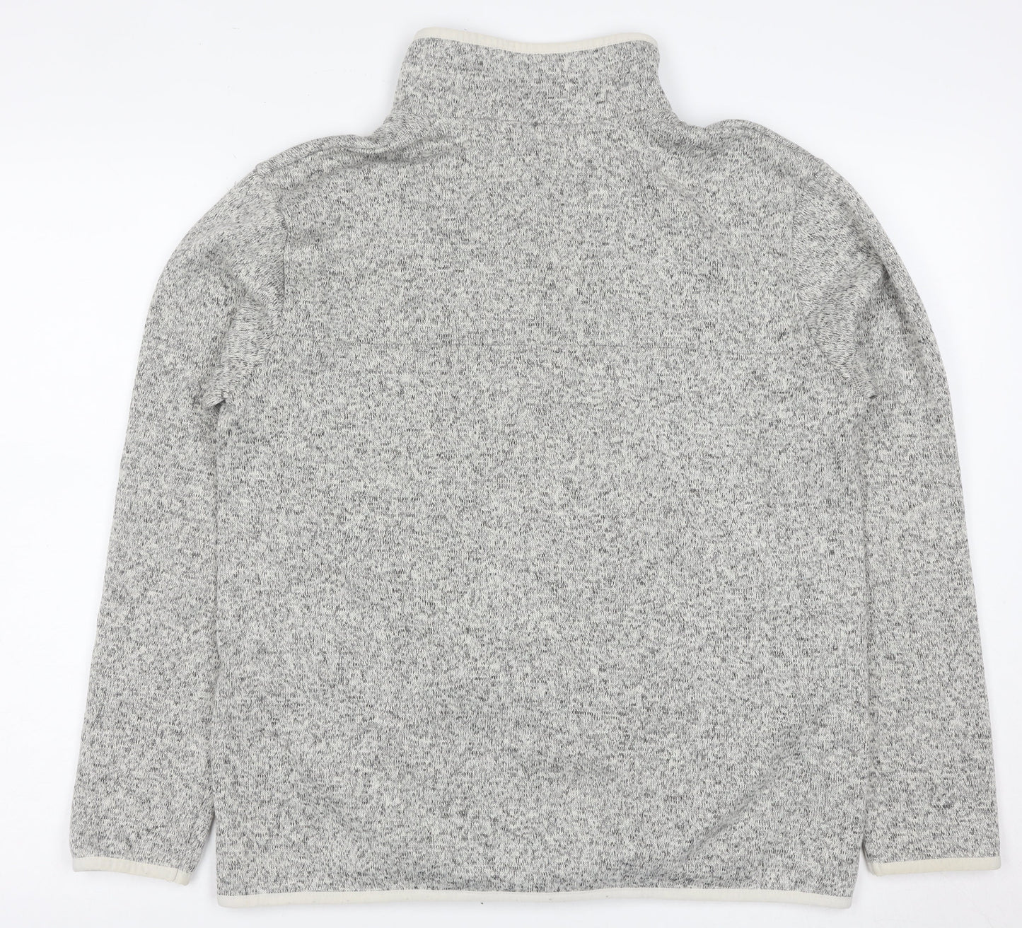 Eddie Bauer Mens Grey Fleece Henley Sweatshirt Size L