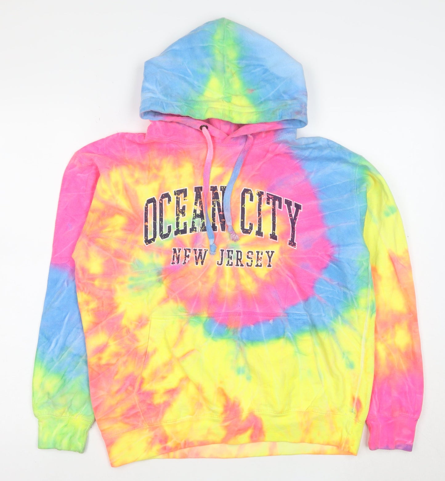 Destinations USA Womens Multicoloured Tie-Dye Pullover Hoodie Size S