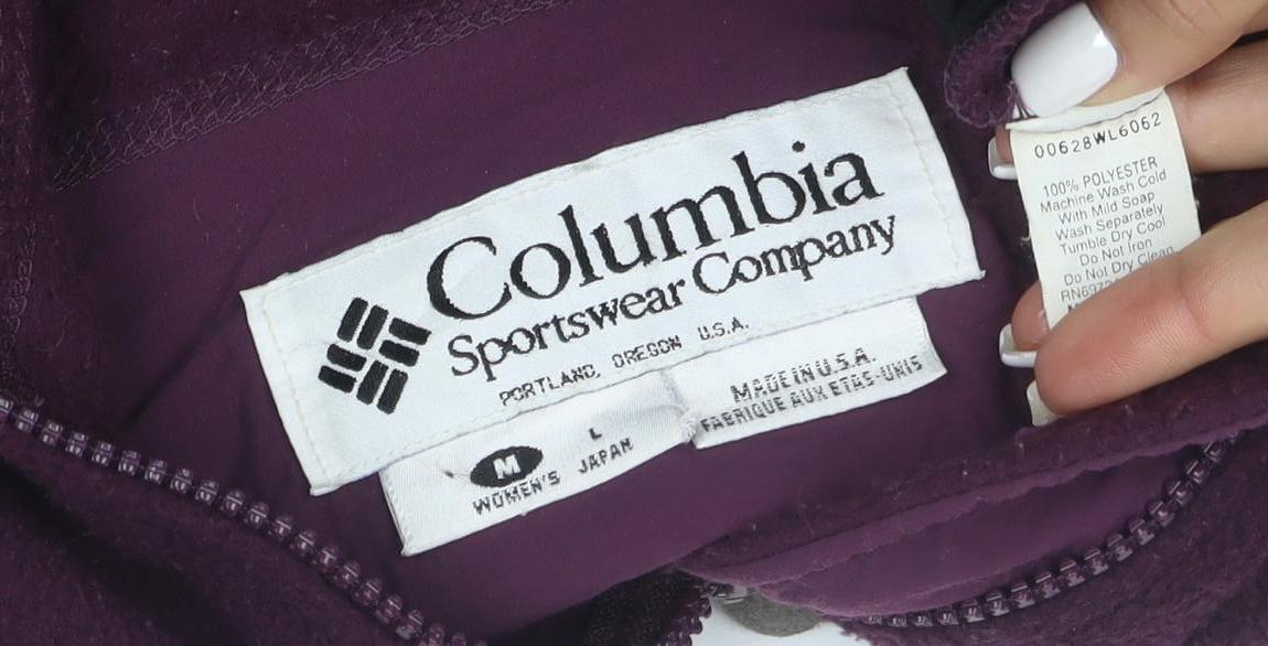 Columbia Women's Purple Fleece Hooded Full Zip Jacket Size M