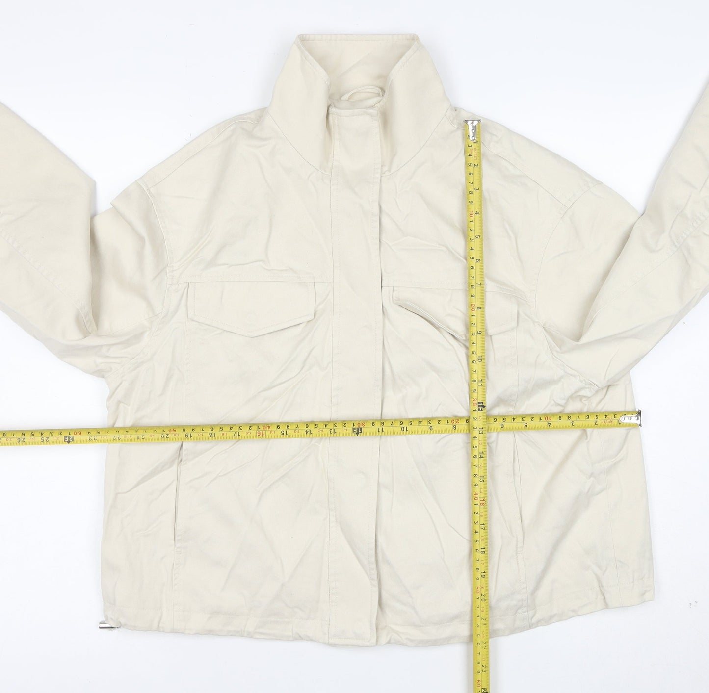 Marks and Spencer Women Beige Short Casual Twill Jacket Size 8