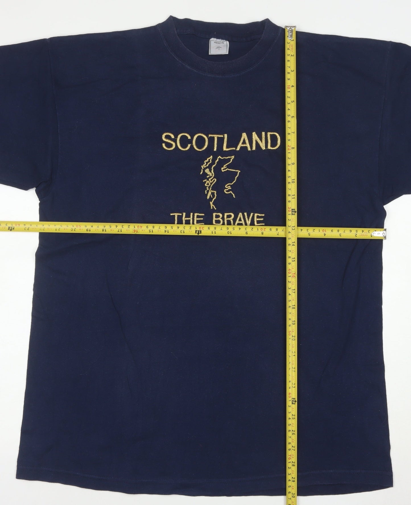 Premium Men's Navy Scotland The Brave XL Cotton T-Shirt