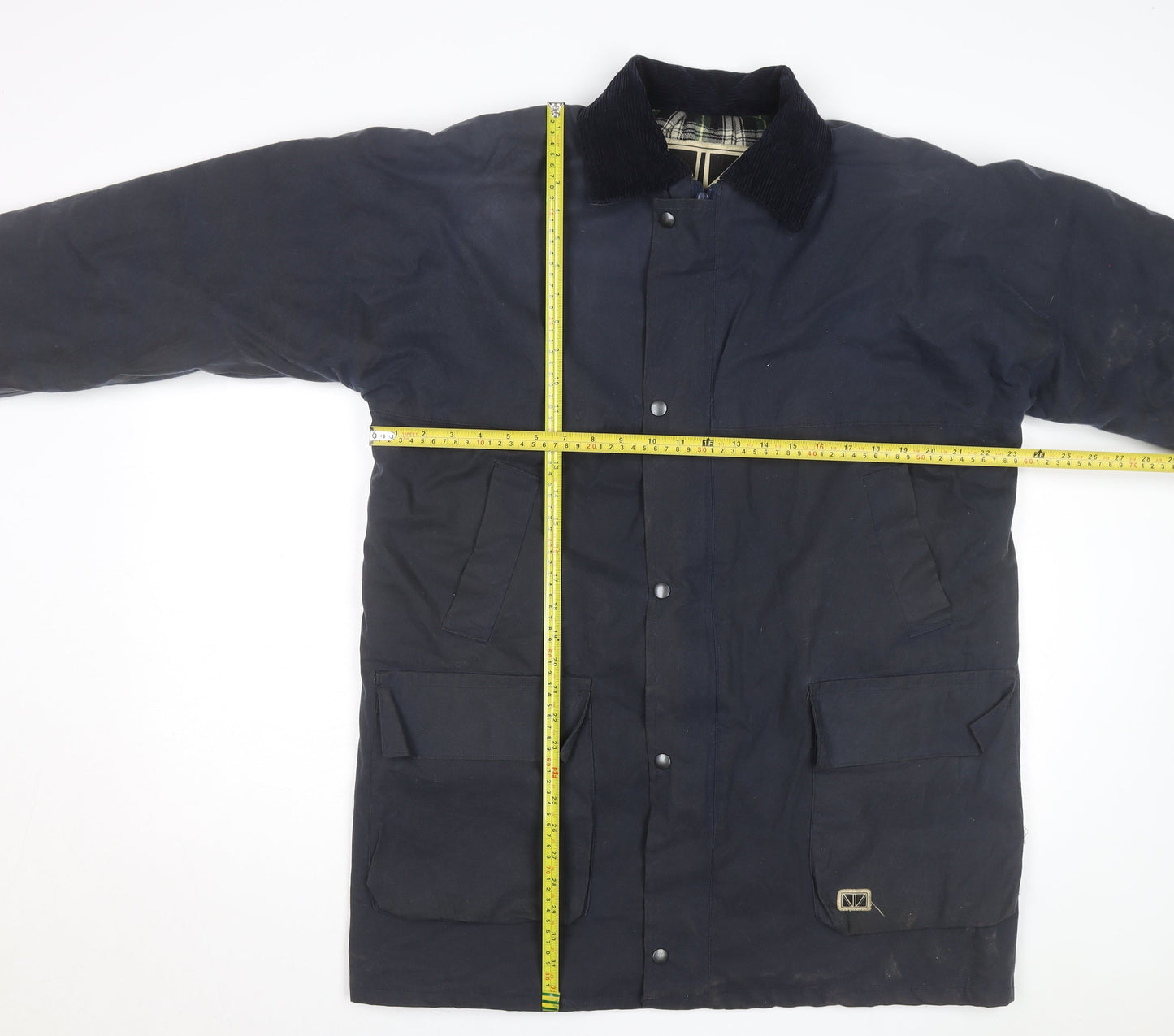Brixtol Men's Blue Waxed Cotton Parka Coat Size M