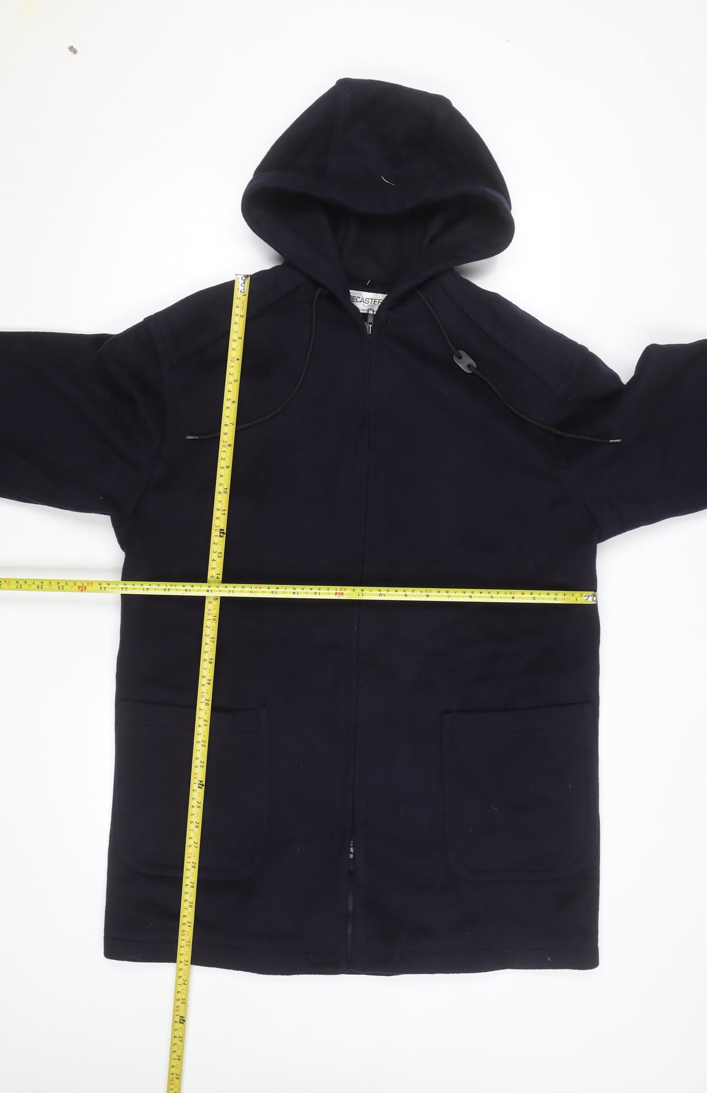 Forecaster Men's Blue Wool Hooded Mid-Length Coat Size S