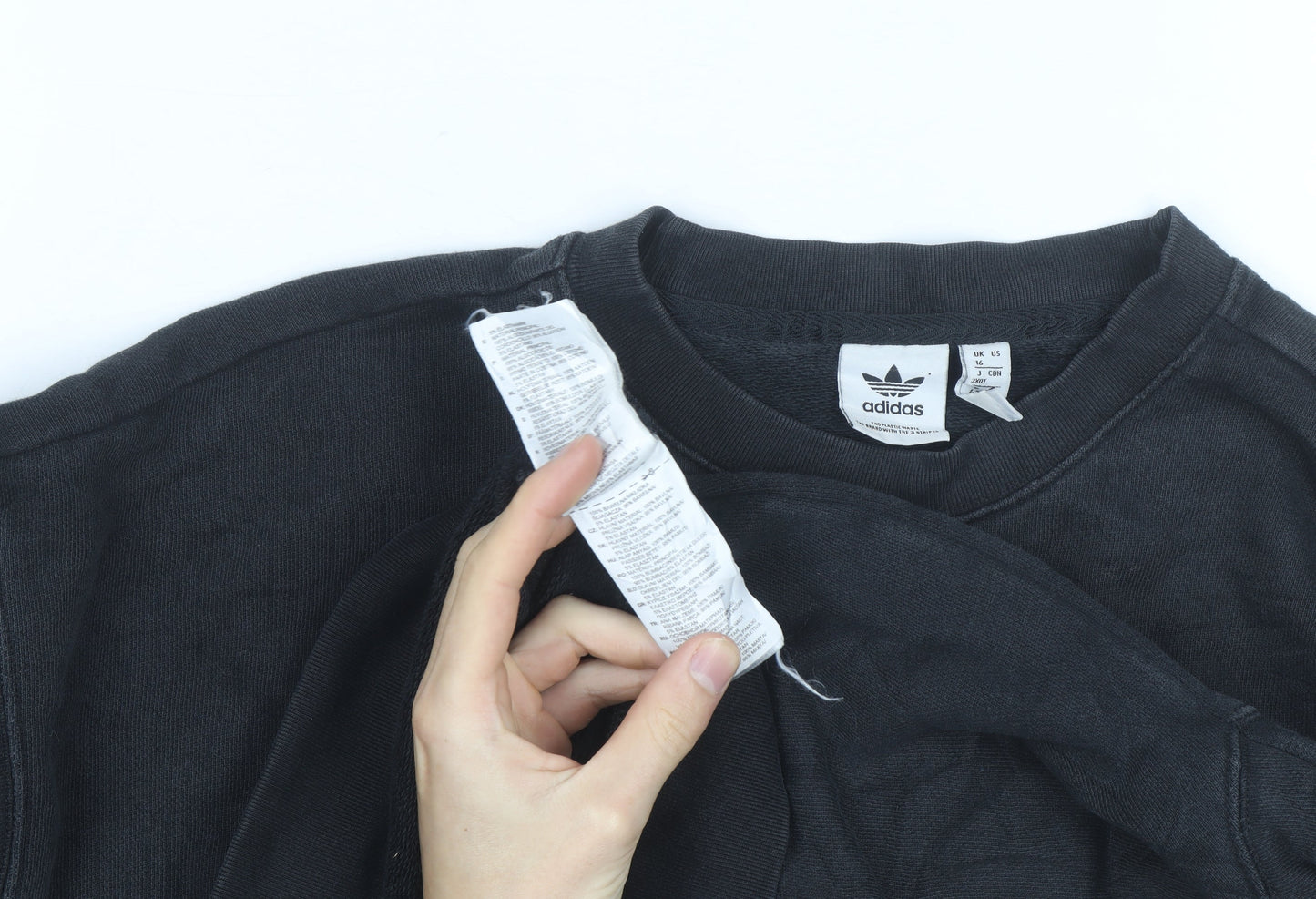Adidas Womens Black Size 16 Crew Neck Pullover Sweatshirt
