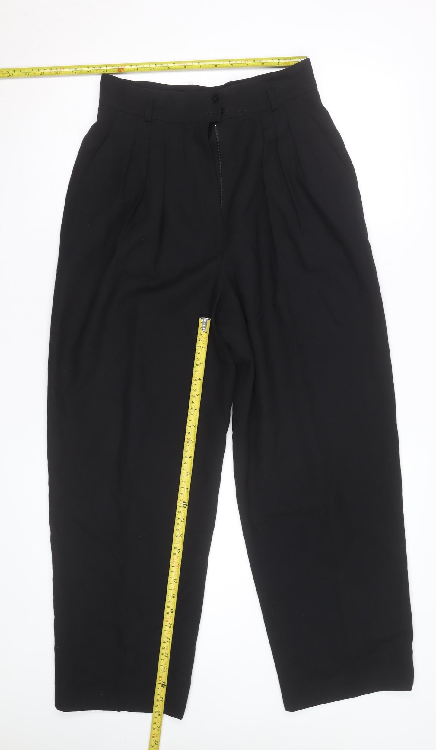 Rena Rowan for Saville Womens Black High Waist Pleated Trousers Size 10