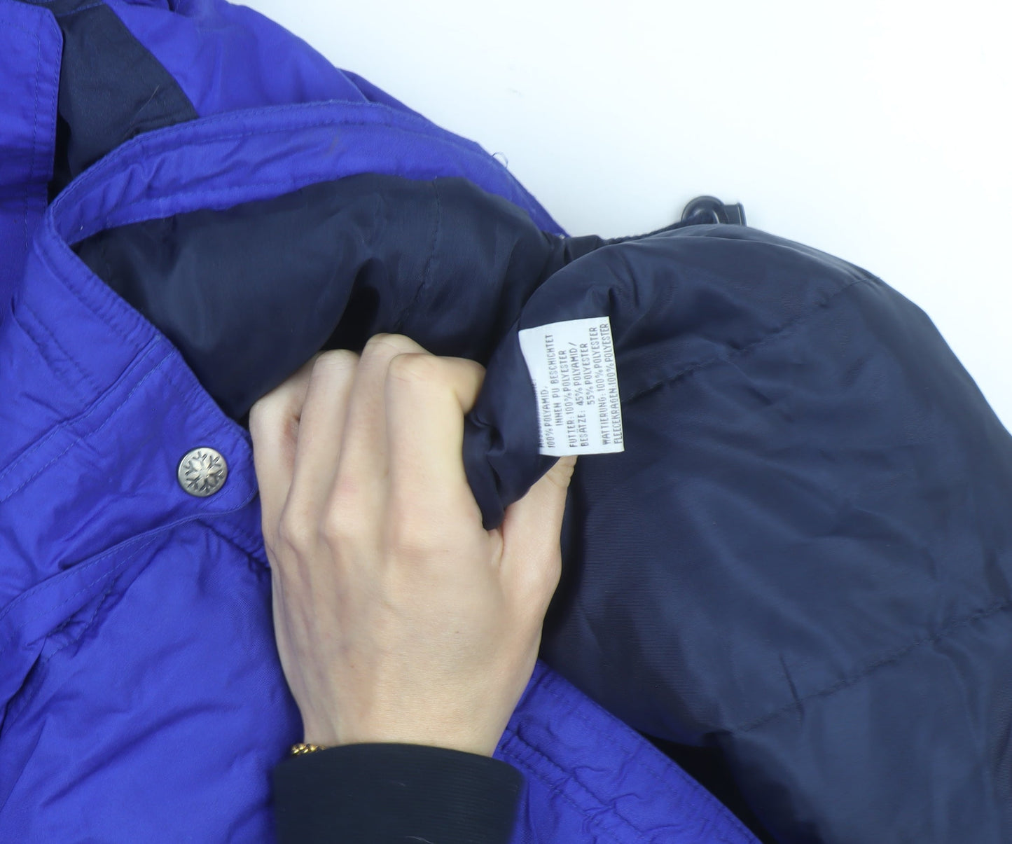 TCM Men’s Blue Waterproof Ski Jacket L Hooded Winter Outdoor