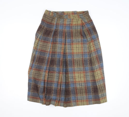 Clandestine Womens Multicoloured Wool Plaid A-Line Skirt Size 14