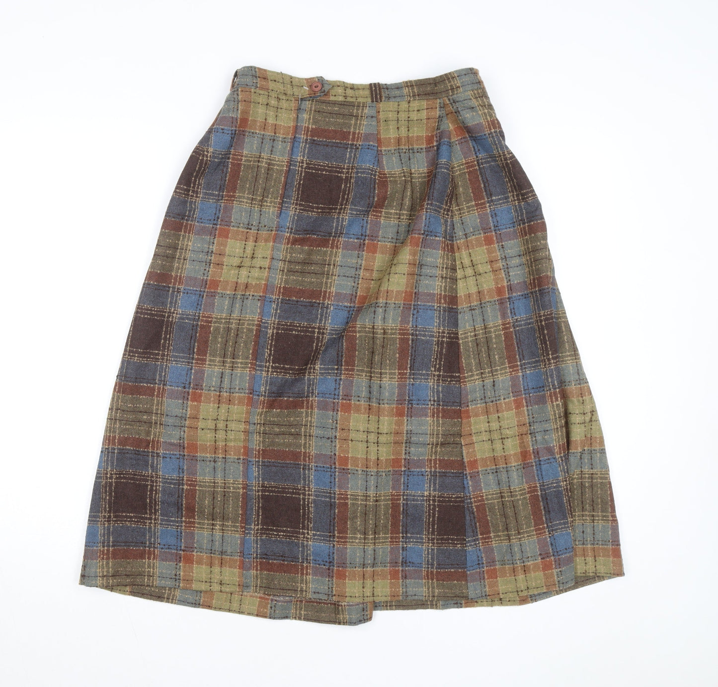 Clandestine Womens Multicoloured Wool Plaid A-Line Skirt Size 14