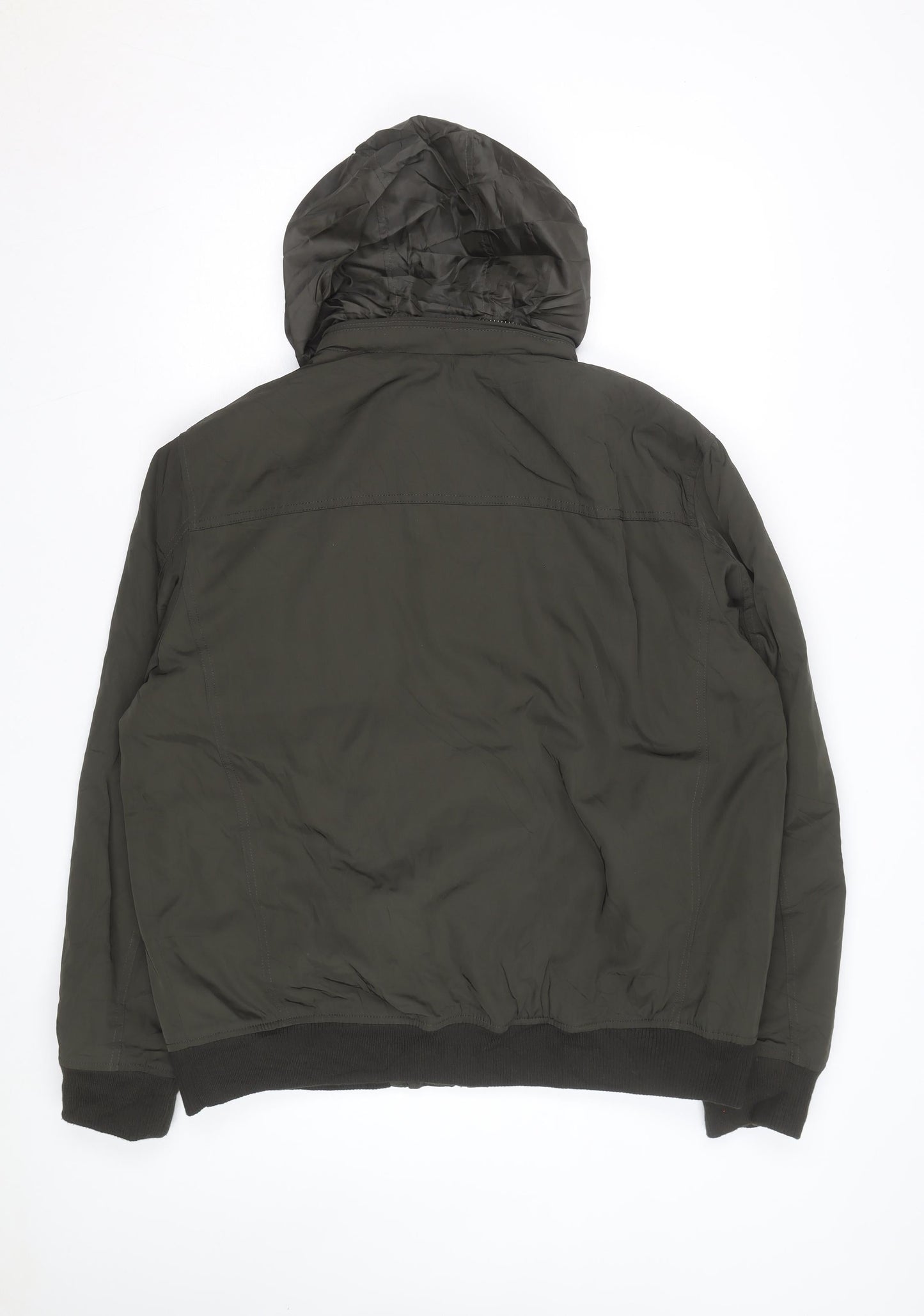 Dockers Men's Green XL Bomber Jacket Hooded Padded Polyester