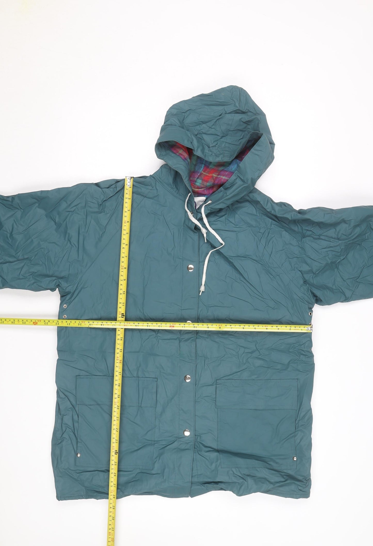 Sailmaker Men’s Green Hooded Rain Coat Jacket Size M Waterproof PVC