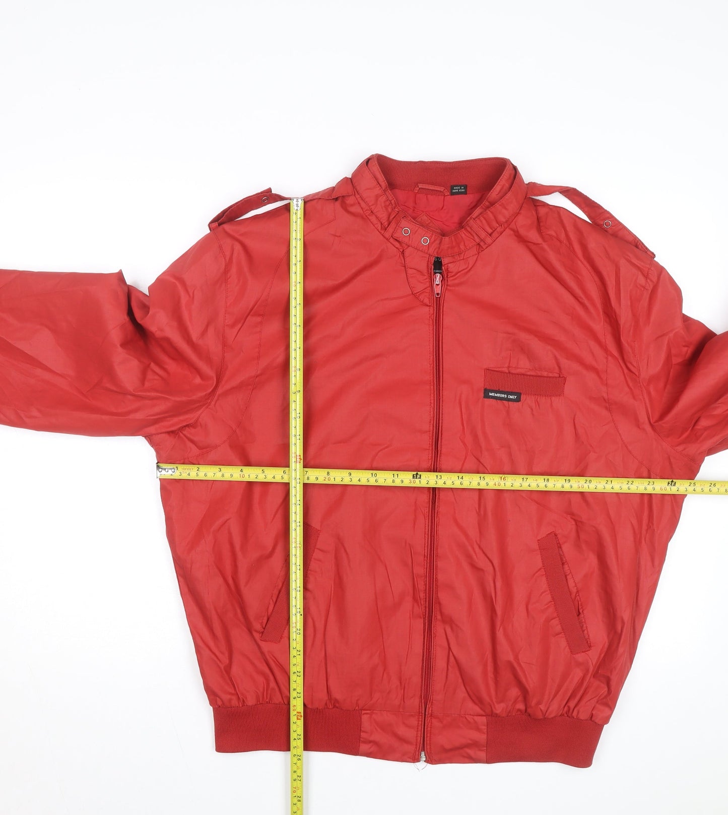 Members Only Men's Red 46 Bomber Jacket Cotton Blend Retro Style