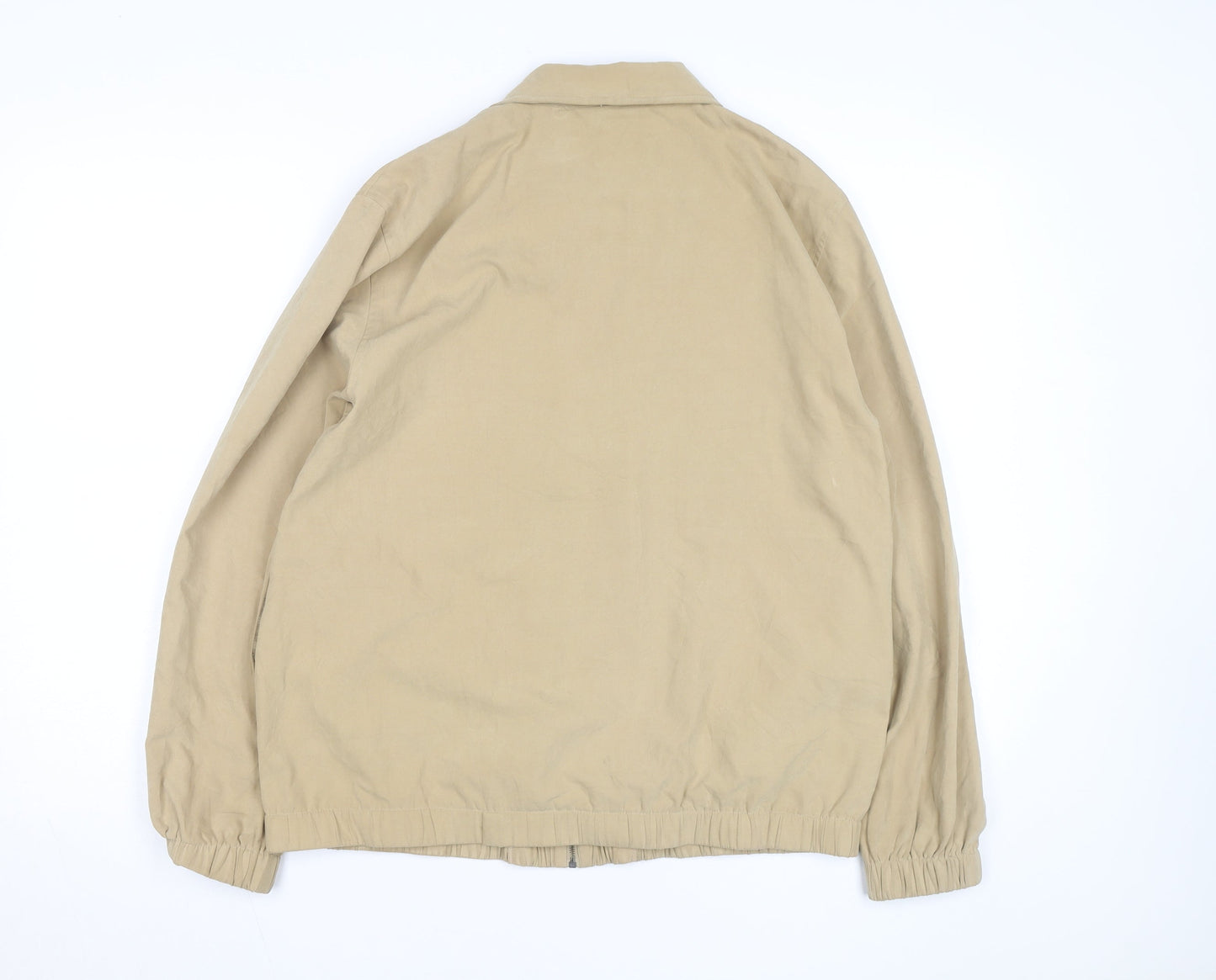 Alfred Dunner Womens Beige Embroidered Zip Jacket Size 12