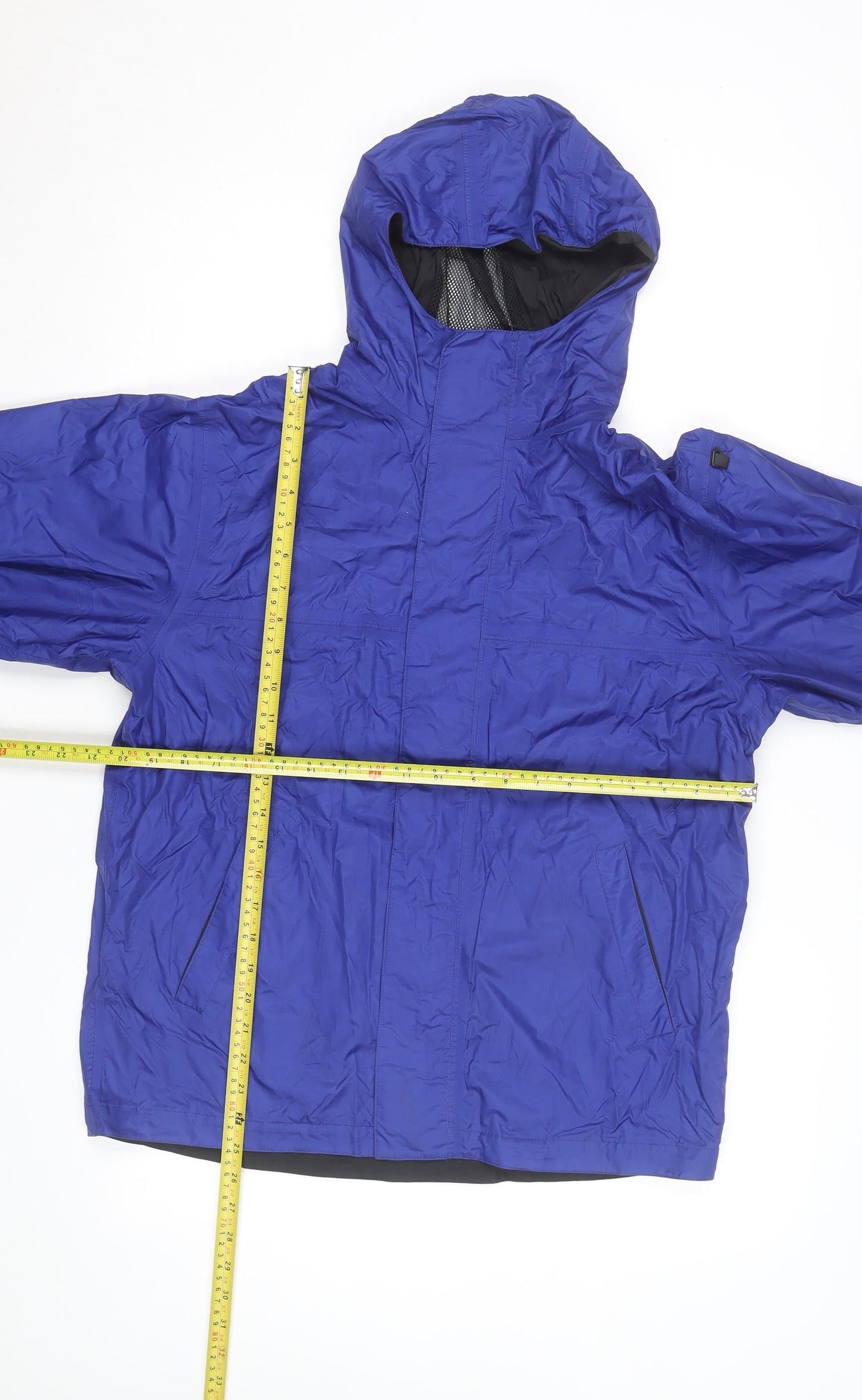 Pacific Trail Boys Blue Waterproof Hooded Rain Coat Jacket Size L