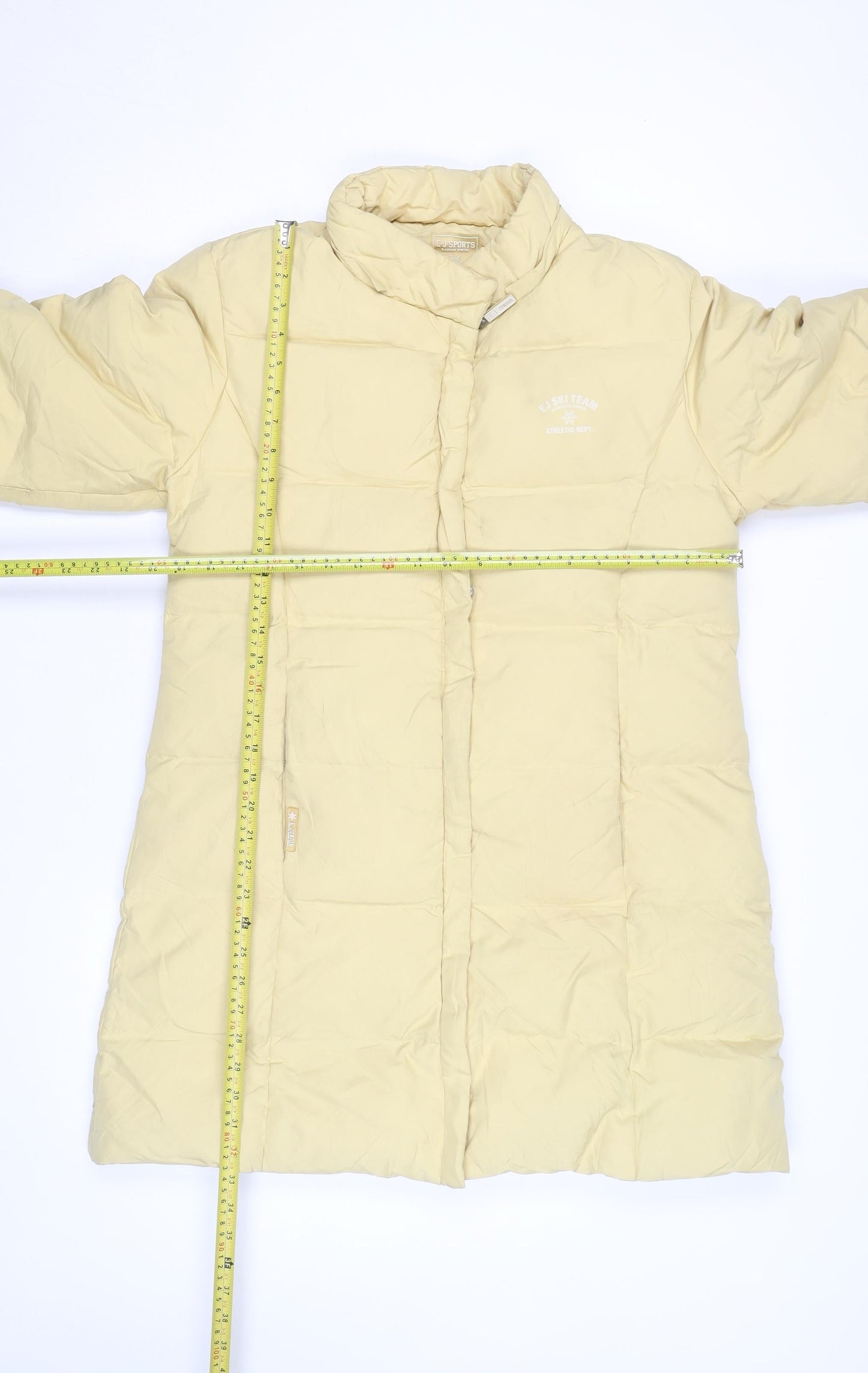 E.J. Sports Womens Beige Size 12 Long Puffer Coat Winter Warm